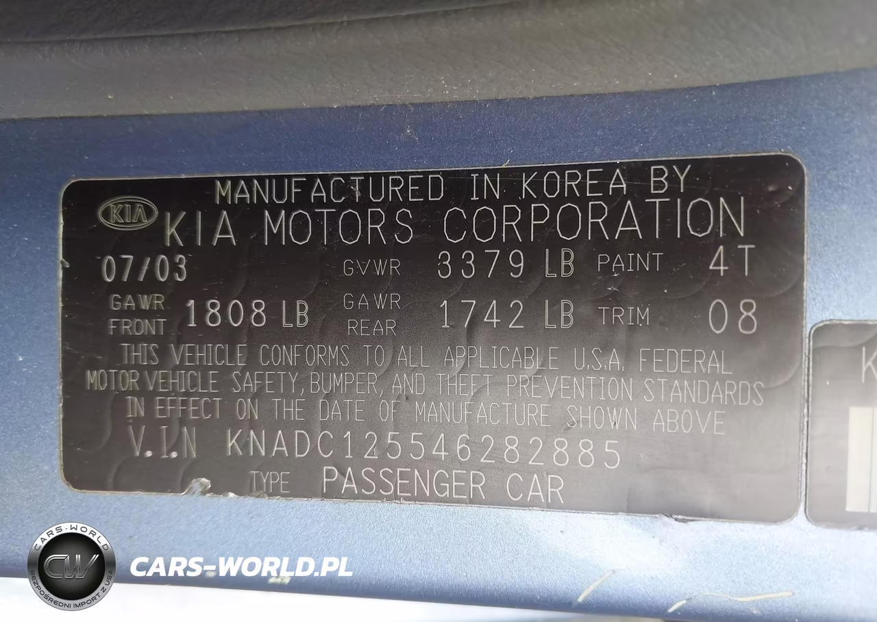 2004 Kia Rio VIN:KNADC125546282885 - 9