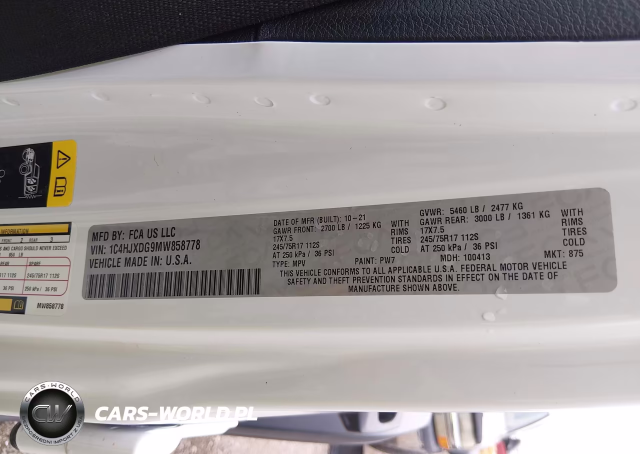 2021 Jeep Wrangler Unlimited Sport S 4X4 VIN:1C4HJXDG9MW858778 - 9