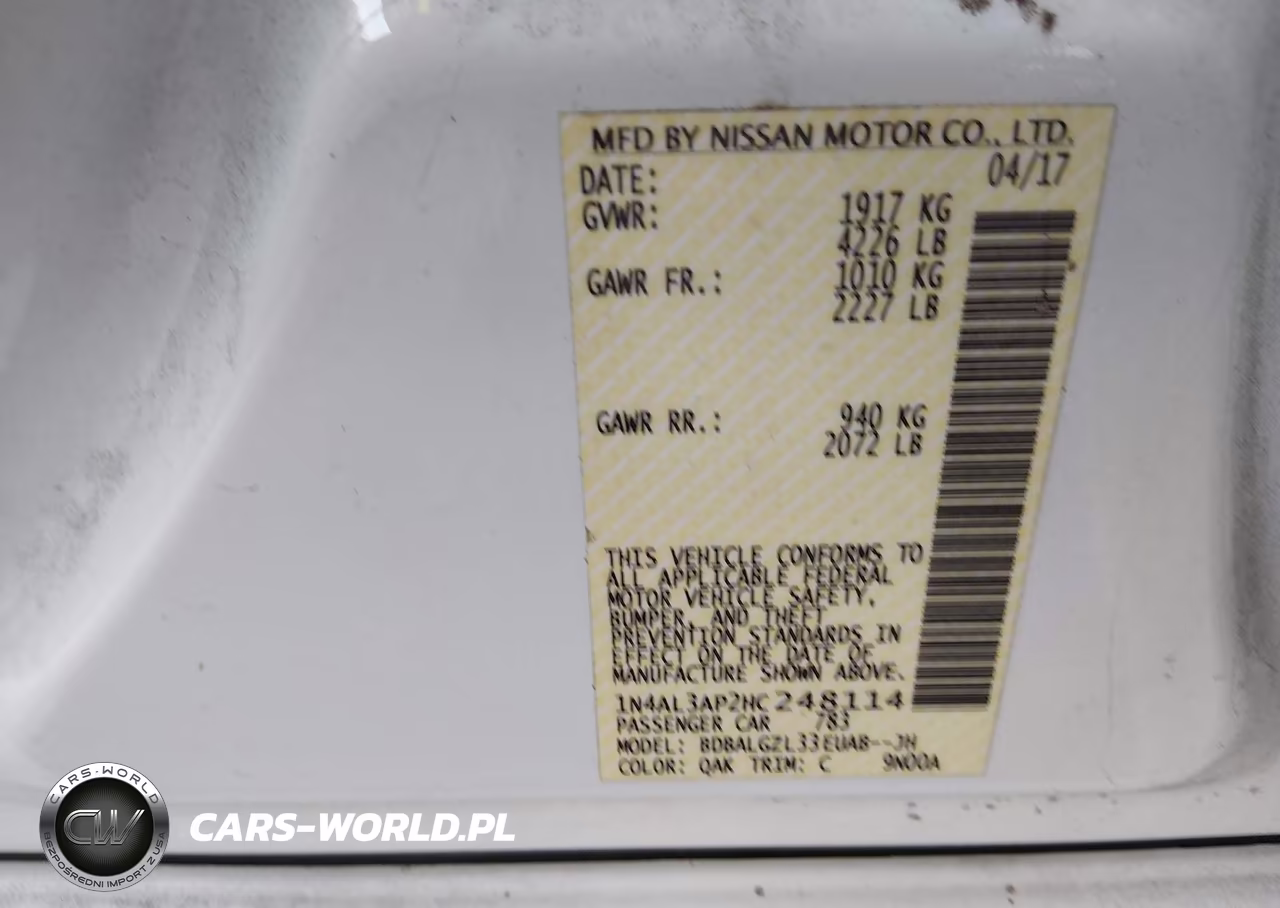 2017 Nissan Altima 2.5 S VIN:1N4AL3AP2HC248114 - 9