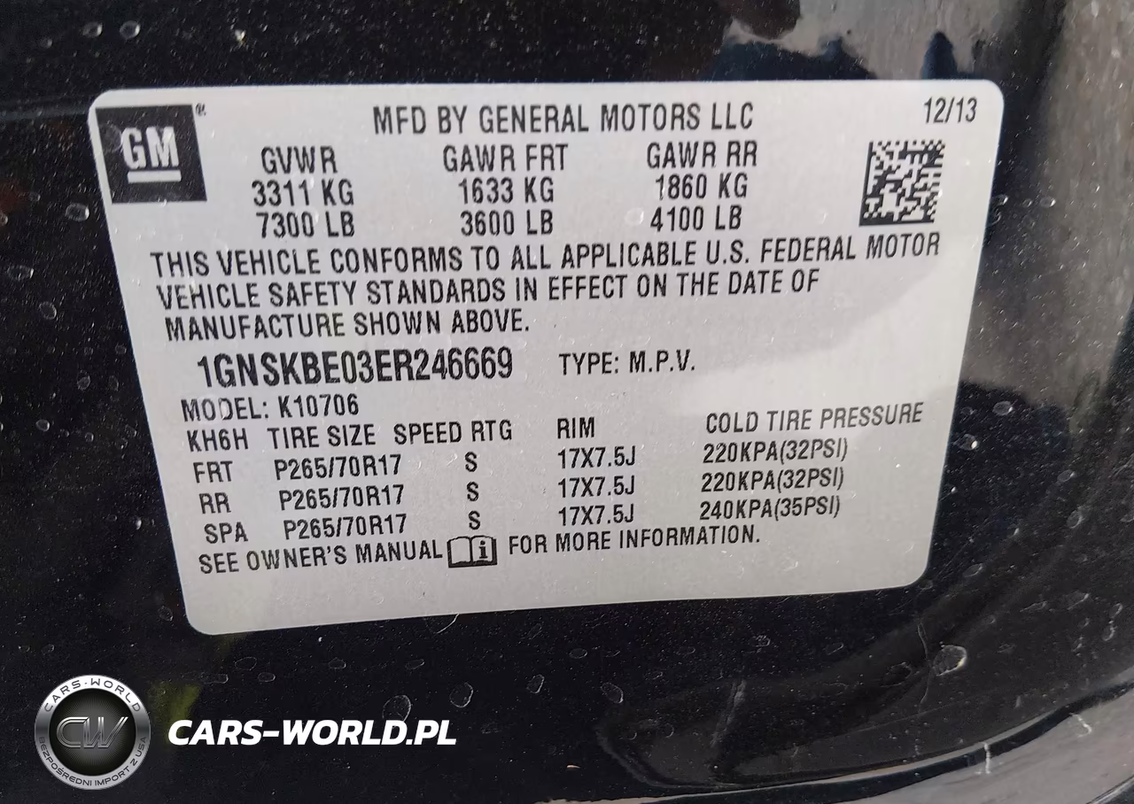 2014 Chevrolet Tahoe Lt VIN:1GNSKBE03ER246669 - 9