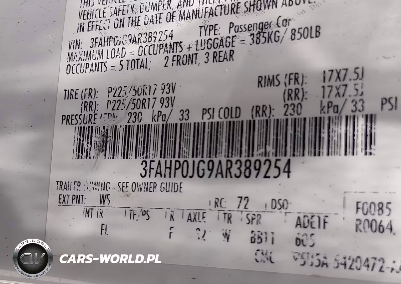 2010 Ford Fusion Sel VIN:3FAHP0JG9AR389254 - 9