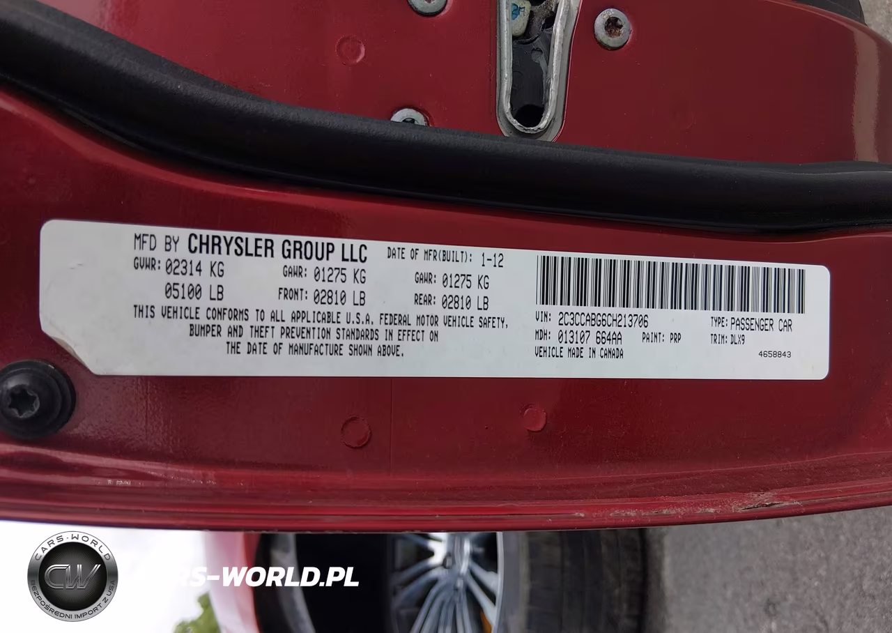 2012 Chrysler 300 S V6 VIN:2C3CCABG6CH213706 - 9