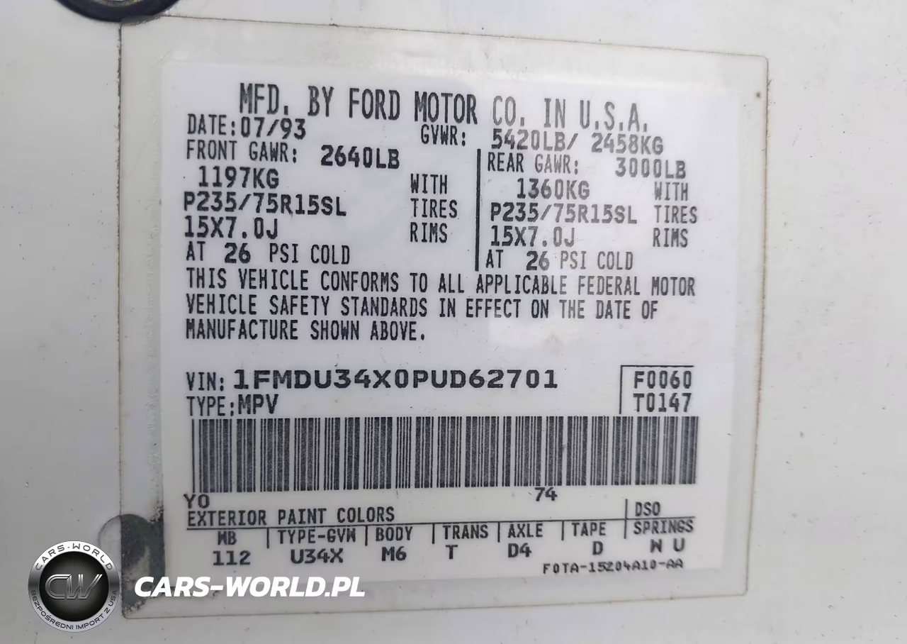 1993 Ford Explorer VIN:1FMDU34X0PUD62701 - 9