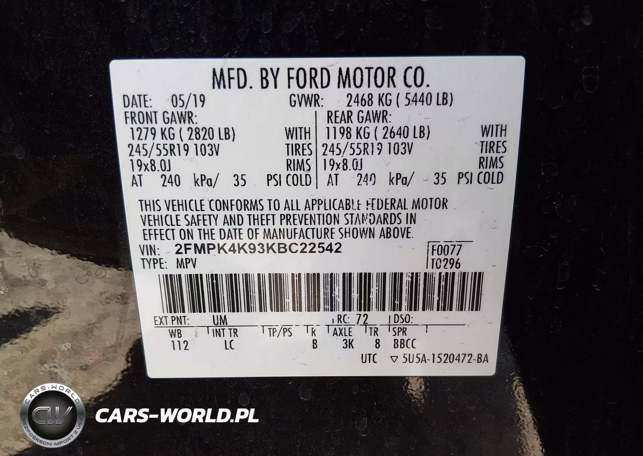 2019 Ford Edge Titanium VIN:2FMPK4K93KBC22542 - 9