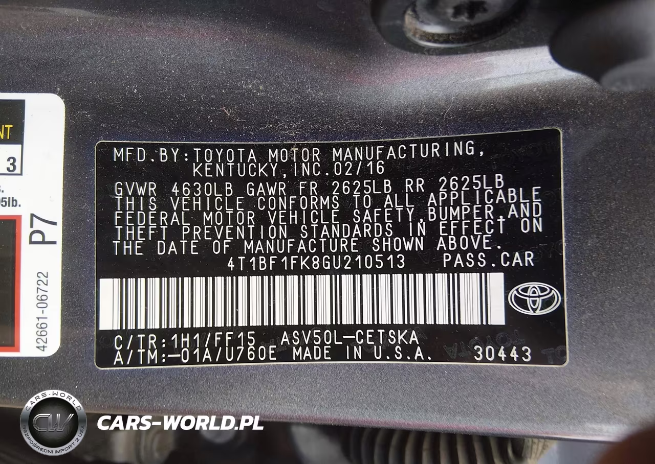 2016 Toyota Camry Se VIN:4T1BF1FK8GU210513 - 9