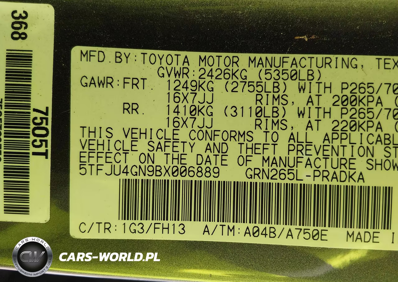 2011 Toyota Tacoma Prerunner V6 VIN:5TFJU4GN9BX006889 - 9