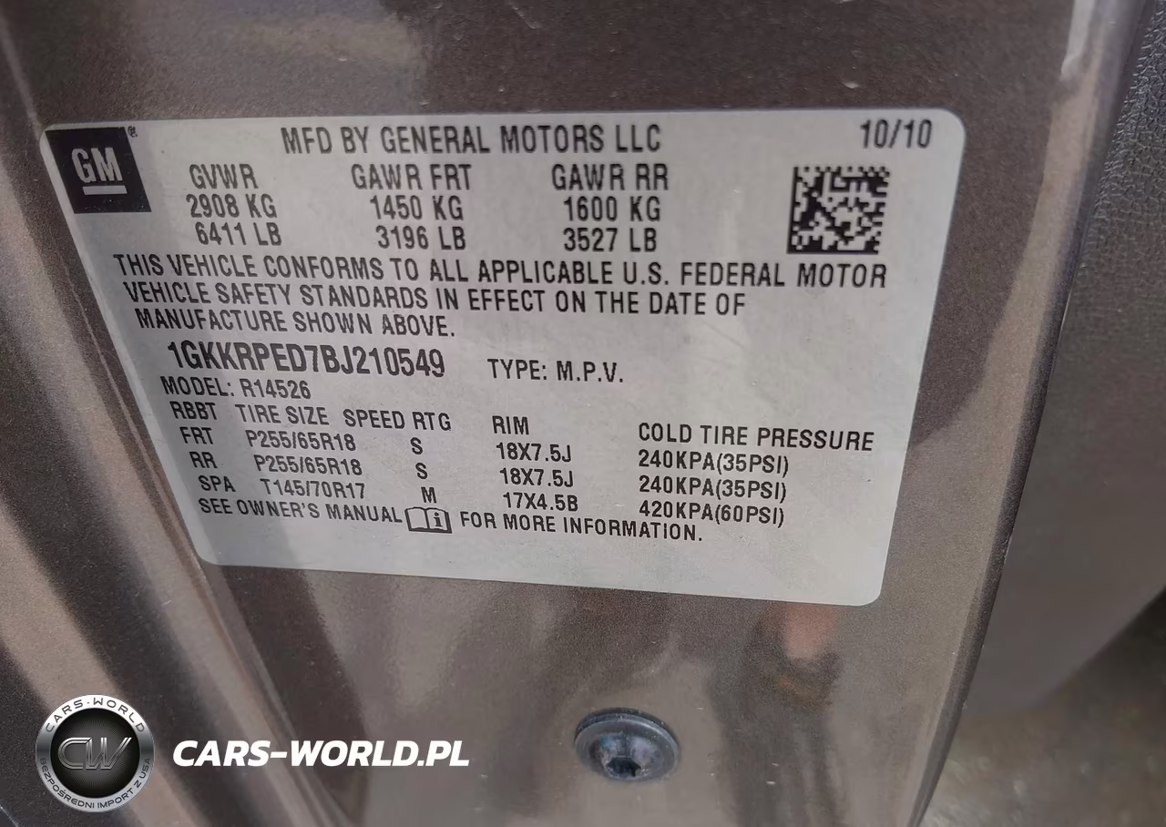 2011 GMC Acadia Sle VIN:1GKKRPED7BJ210549 - 9