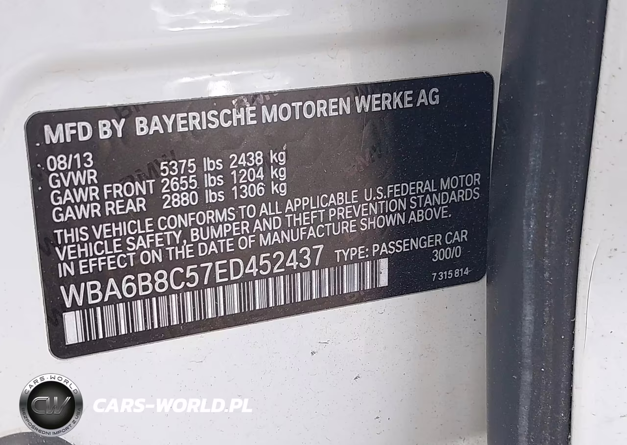 2014 BMW 640I Gran Coupe xDrive VIN:WBA6B8C57ED452437 - 9