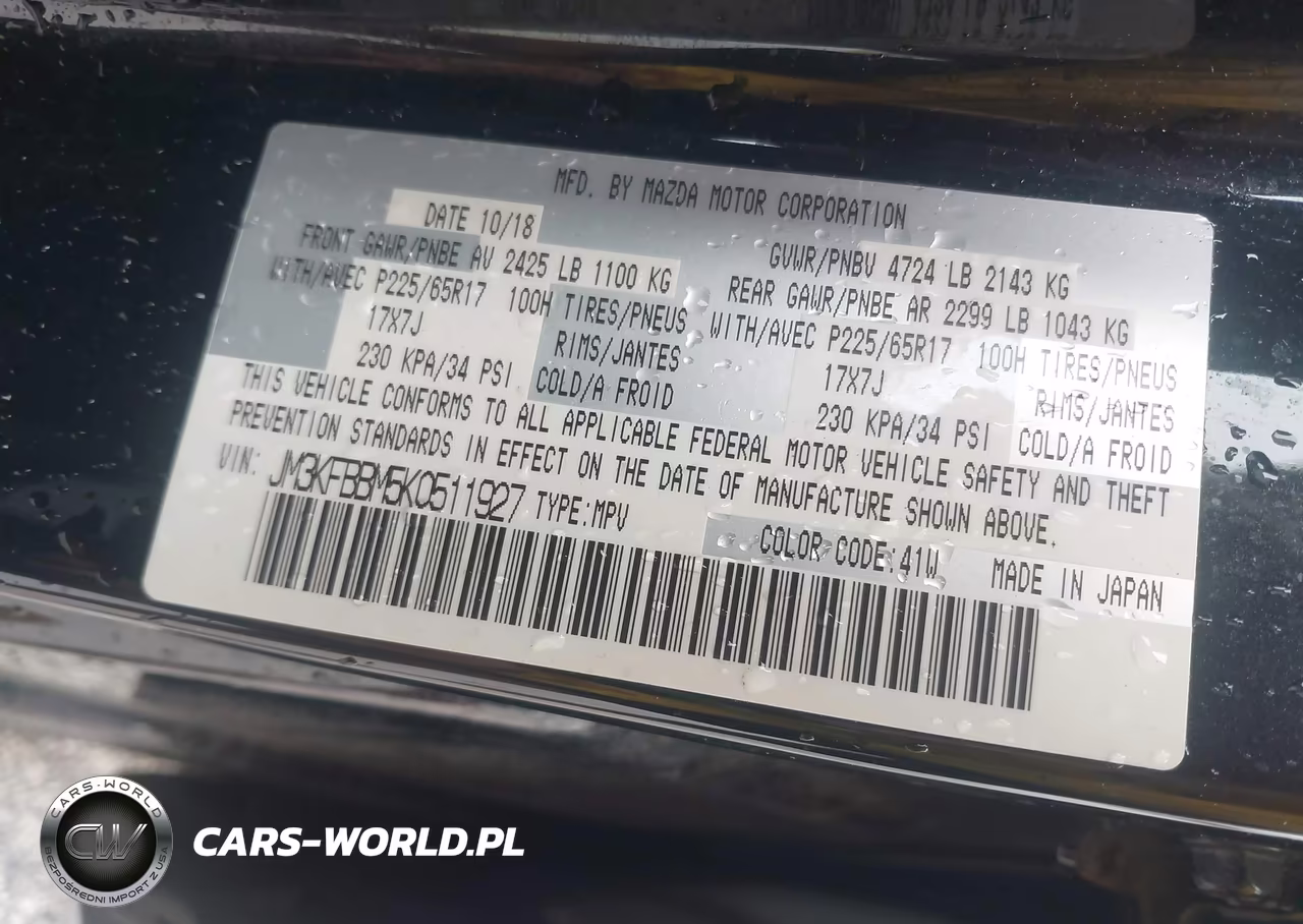 2019 Mazda Cx-5 Sport VIN:JM3KFBBM5K0511927 - 12
