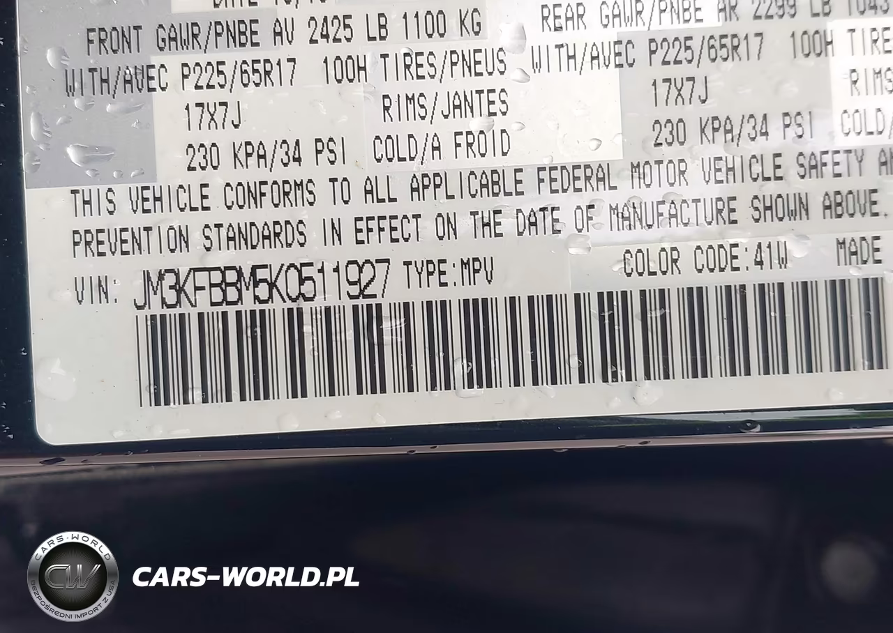 2019 Mazda Cx-5 Sport VIN:JM3KFBBM5K0511927 - 9