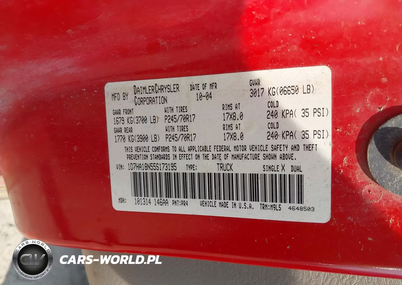 2005 Dodge Ram 1500 Slt-Laramie VIN:1D7HA18N55S173195 - 9