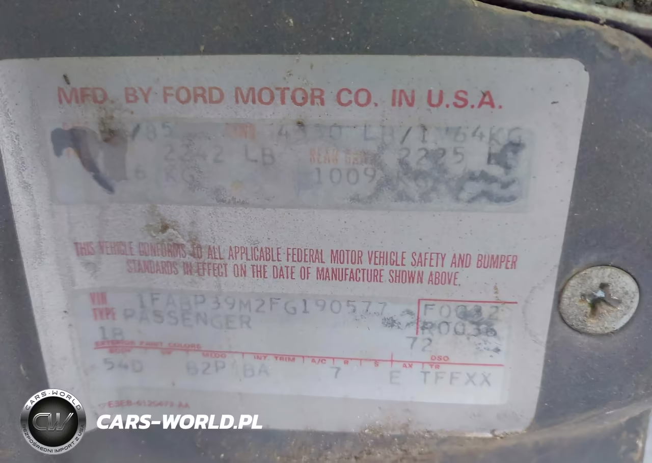 1985 Ford Ltd VIN:1FABP39M2FG190577 - 9