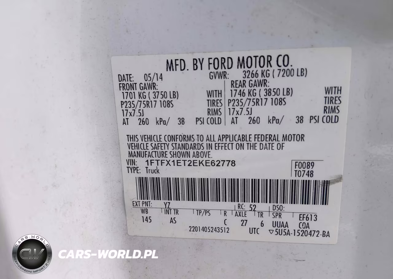 2014 Ford F-150 Xl VIN:1FTFX1ET2EKE62778 - 9