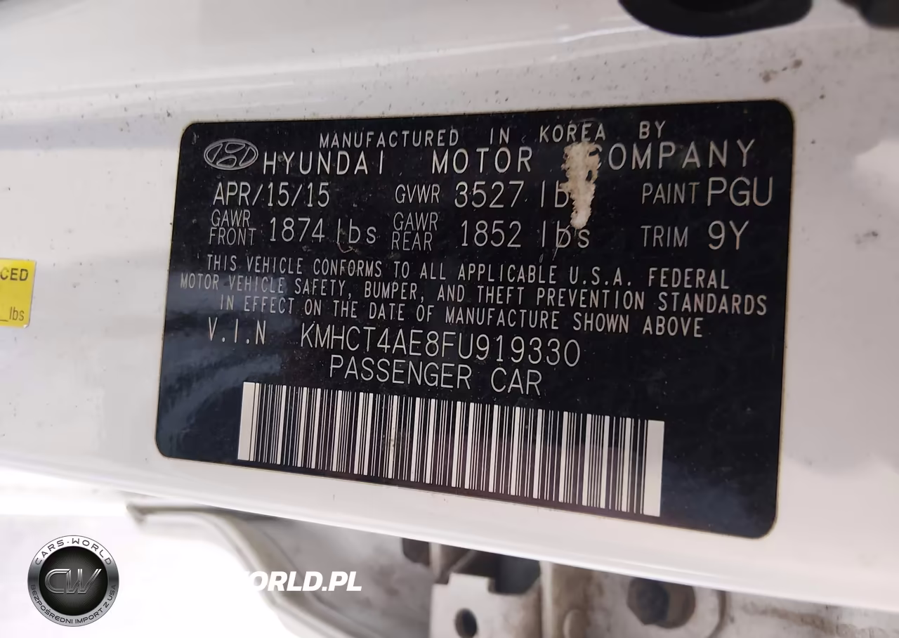 2015 Hyundai Accent Gls VIN:KMHCT4AE8FU919330 - 9