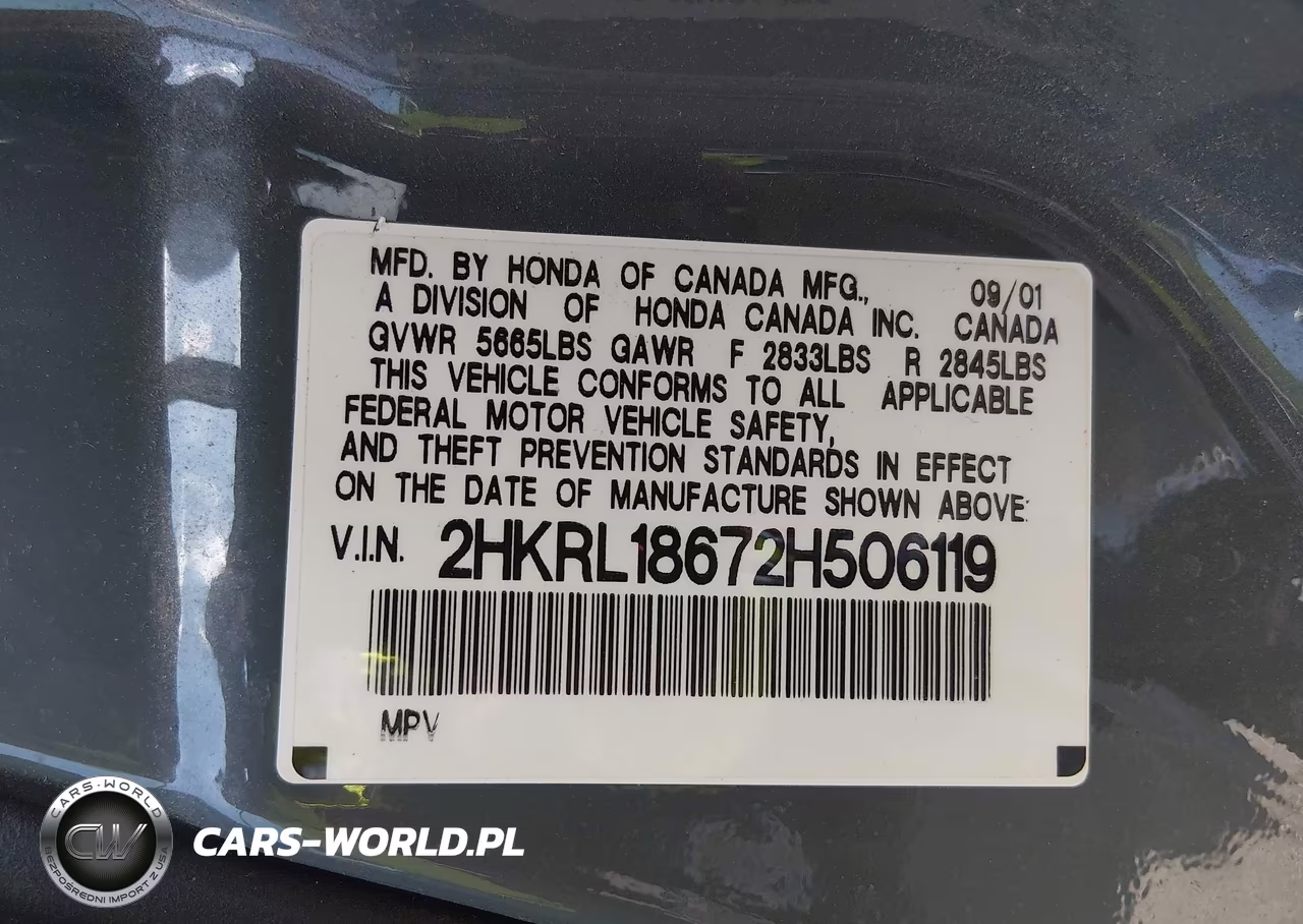 2002 Honda Odyssey Ex VIN:2HKRL18672H506119 - 9