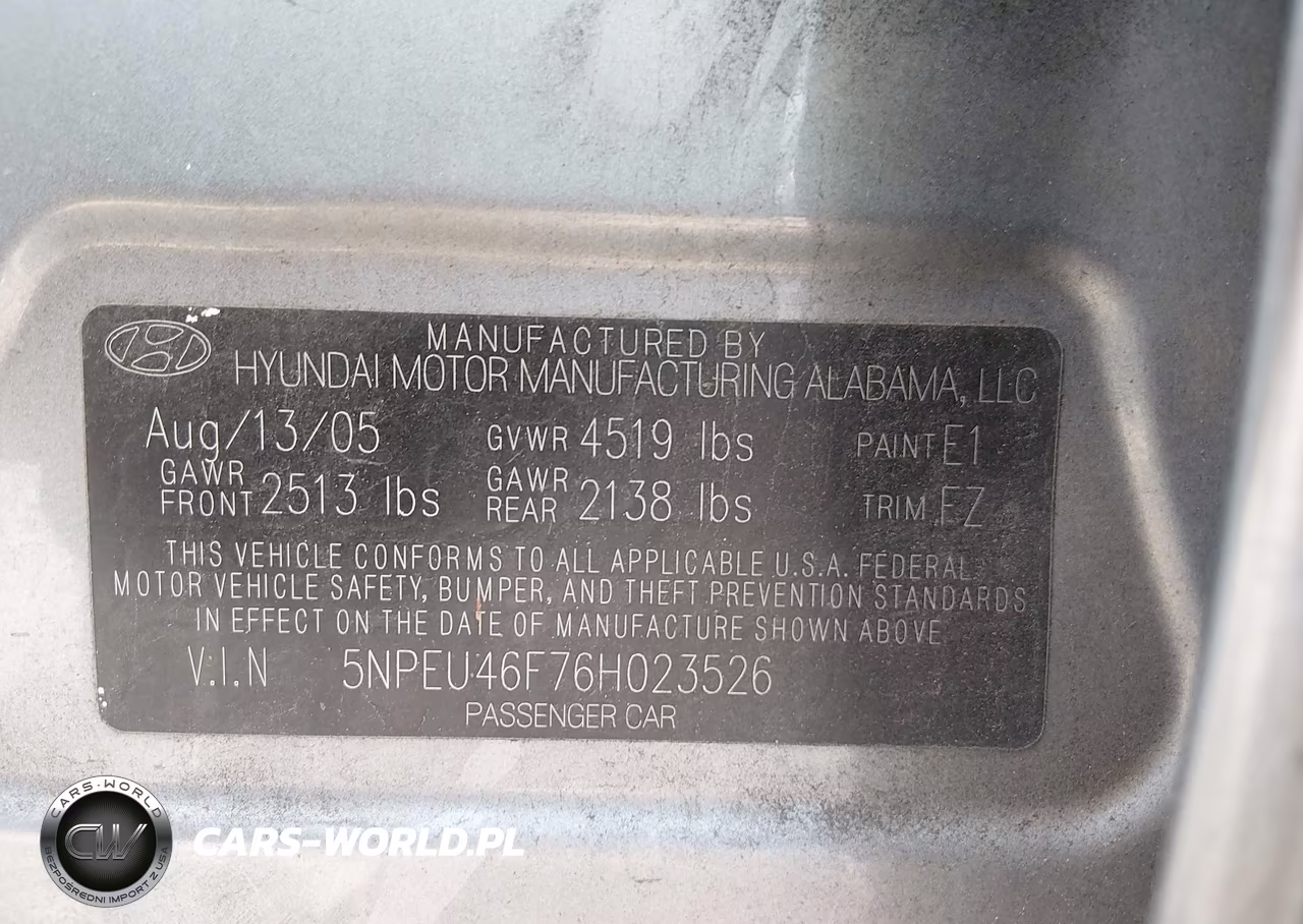 2006 Hyundai Sonata Gls V6-Lx V6 VIN:5NPEU46F76H023526 - 9