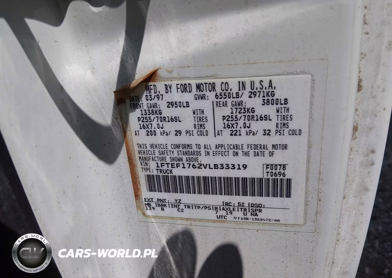 1997 Ford F150 VIN:1FTEF1762VLB33319 - 9