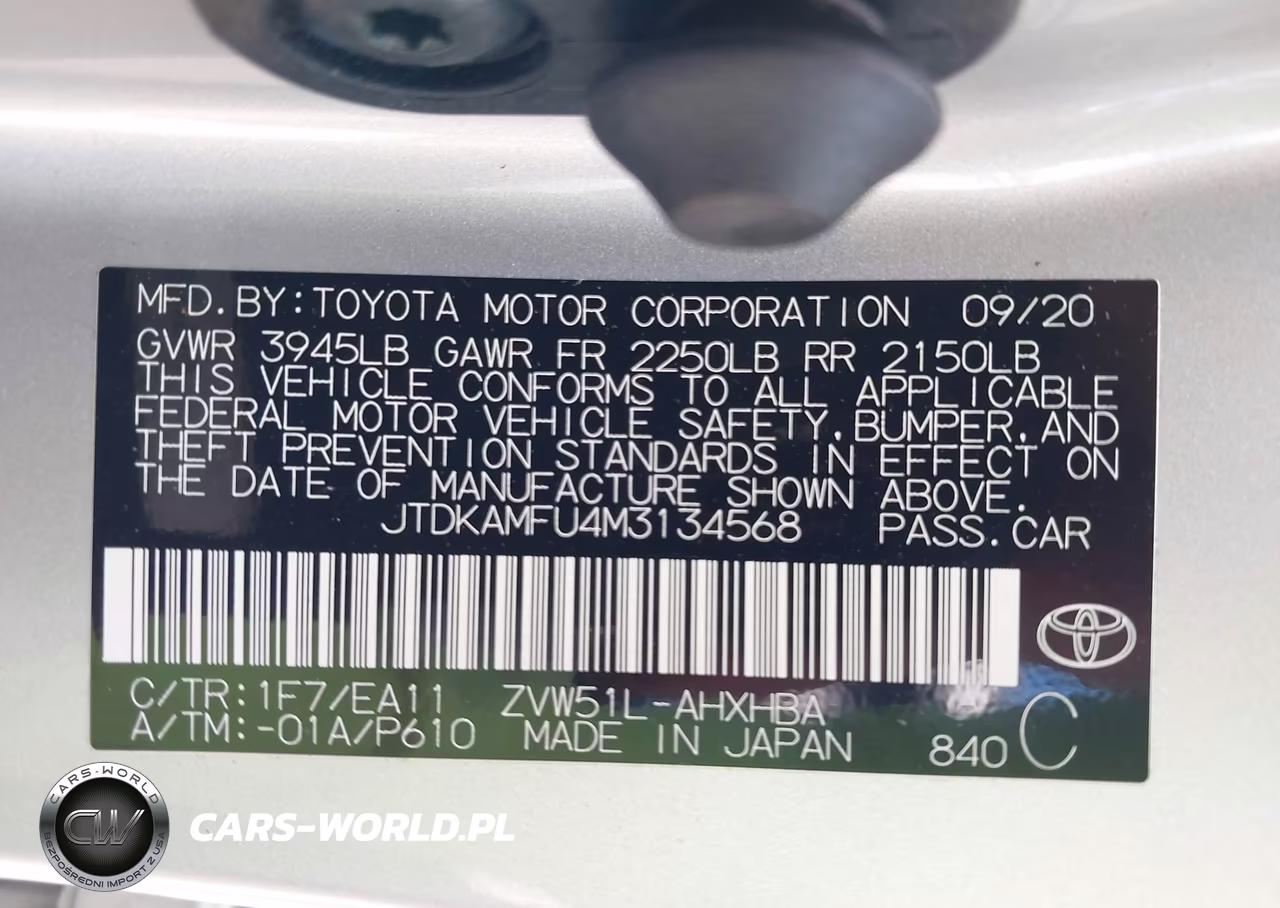 2021 Toyota Prius Limited VIN:JTDKAMFU4M3134568 - 9