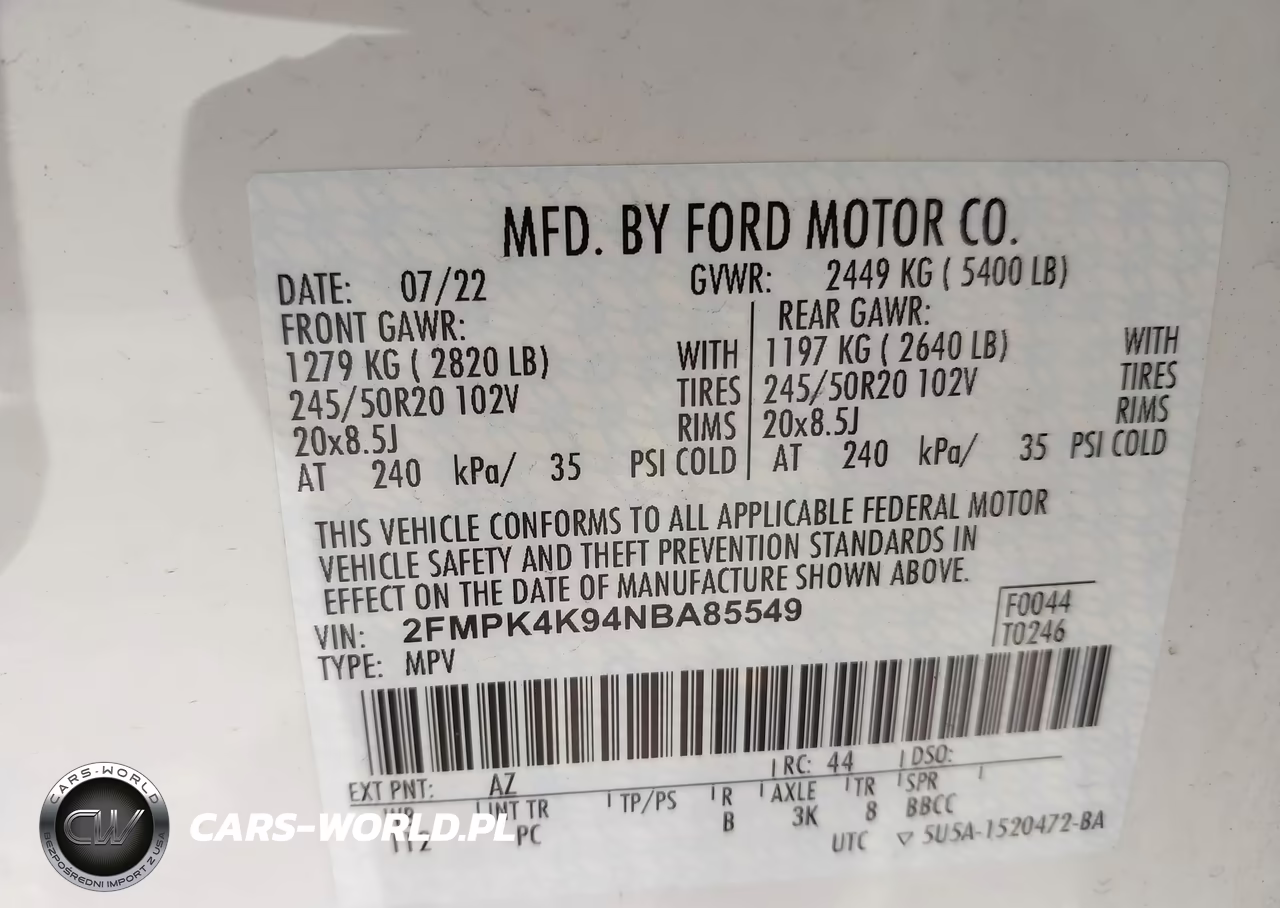 2022 Ford Edge Titanium VIN:2FMPK4K94NBA85549 - 9