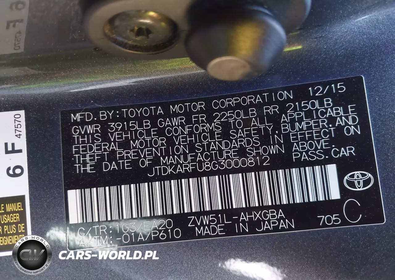 2016 Toyota Prius Four VIN:JTDKARFU8G3000812 - 9