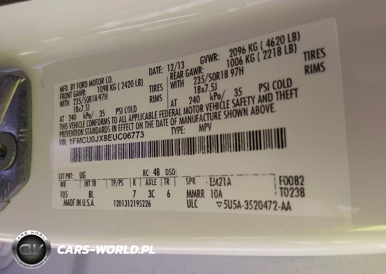 2014 Ford Escape Titanium VIN:1FMCU0JX8EUC06773 - 9