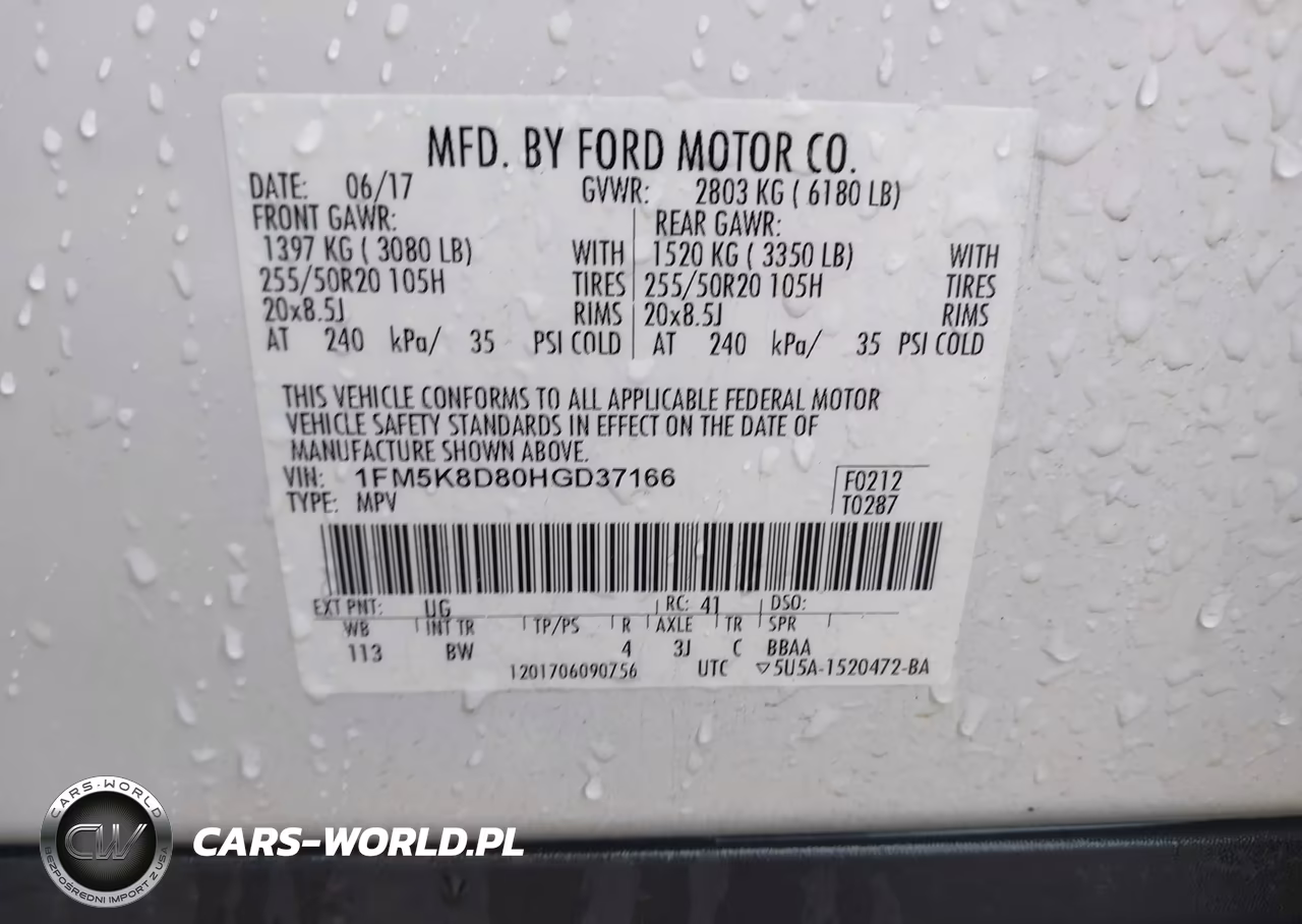 2017 Ford Explorer Xlt VIN:1FM5K8D80HGD37166 - 9