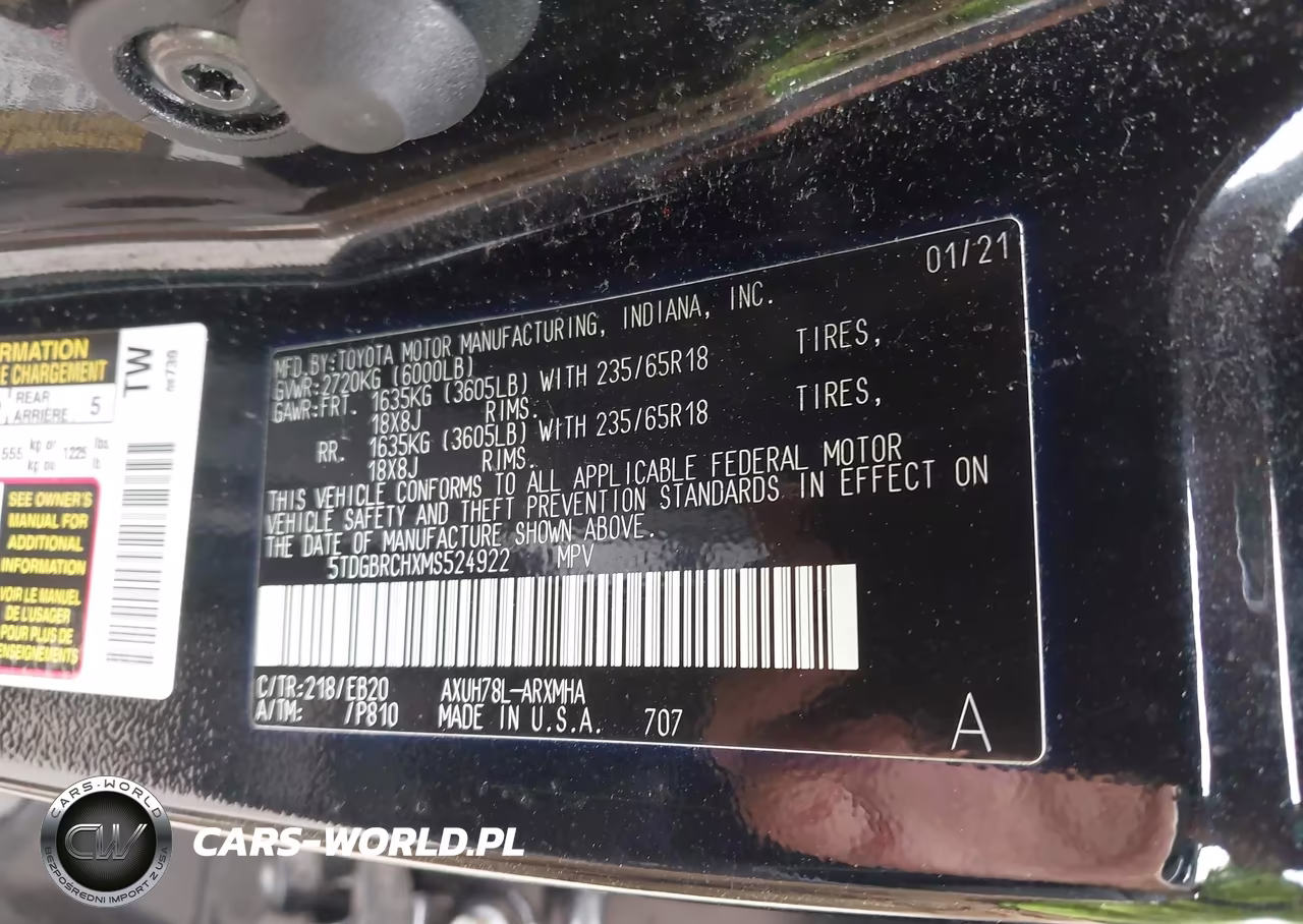 2021 Toyota Highlander Hybrid Xle VIN:5TDGBRCHXMS524922 - 9