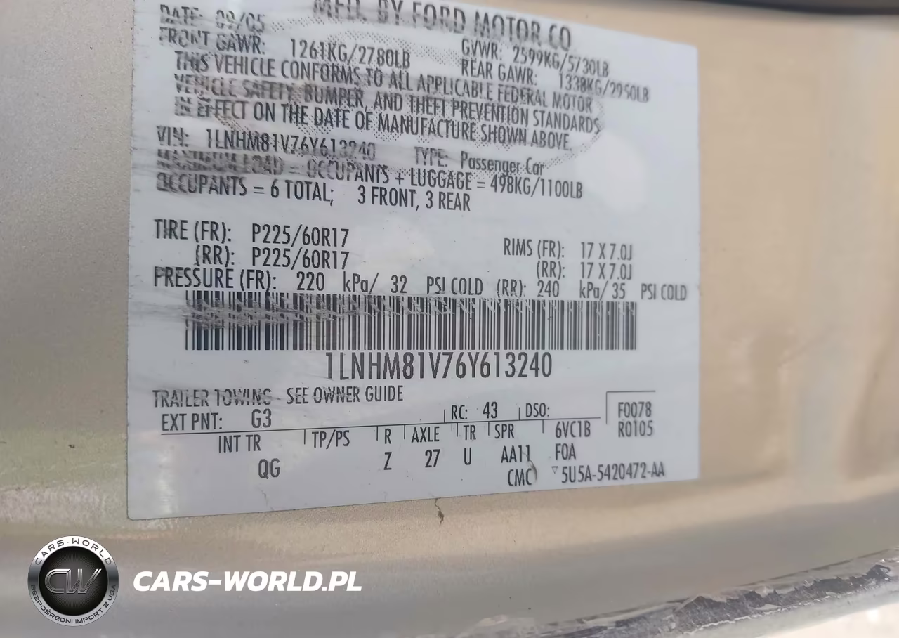 2006 Lincoln Town Car Signature VIN:1LNHM81V76Y613240 - 9
