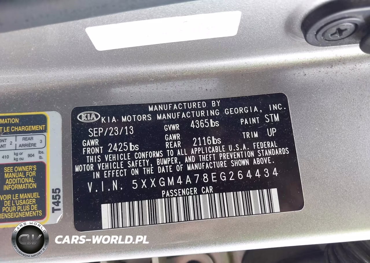2014 Kia Optima Lx VIN:5XXGM4A78EG264434 - 9