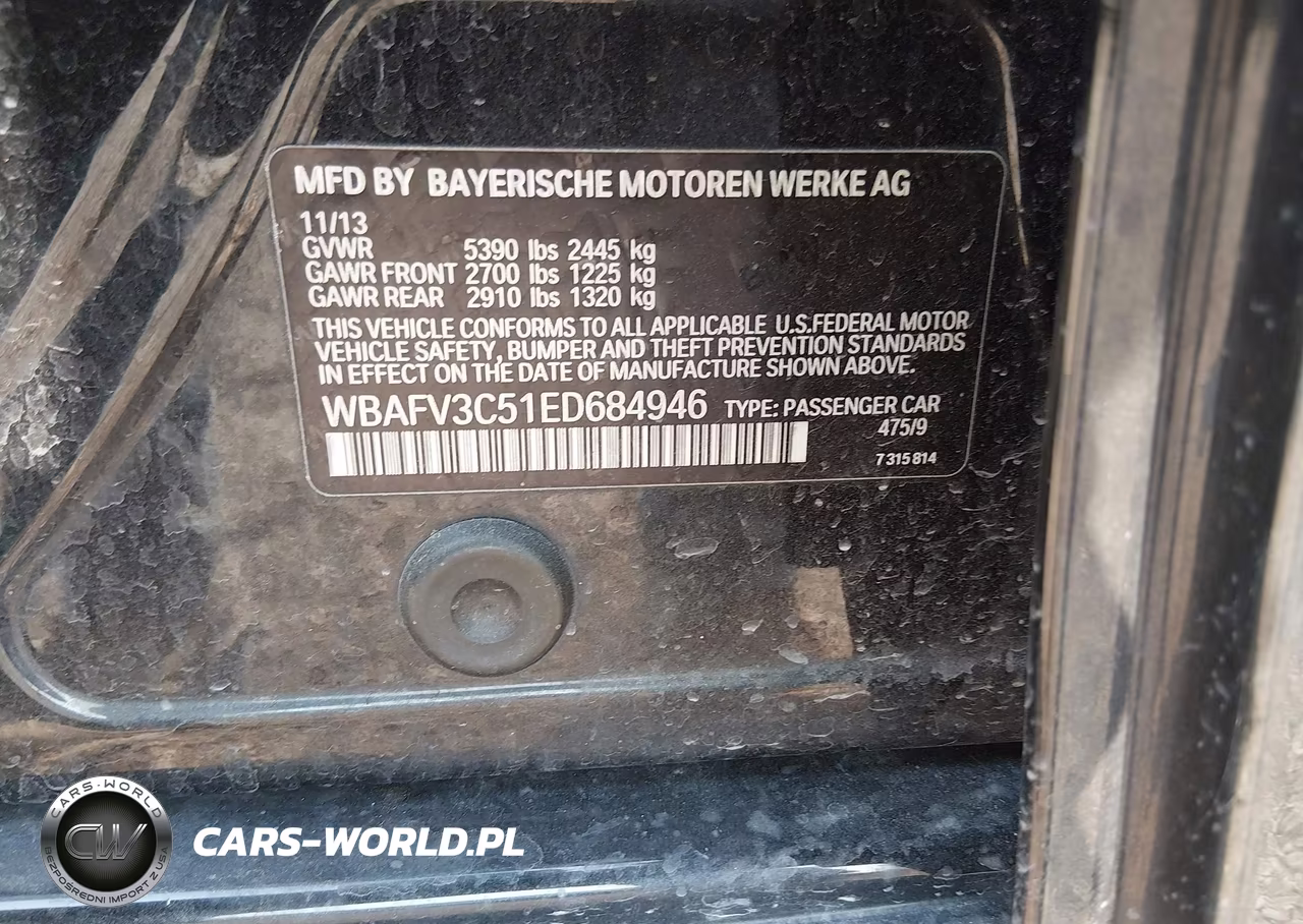 2014 BMW 535D xDrive VIN:WBAFV3C51ED684946 - 9