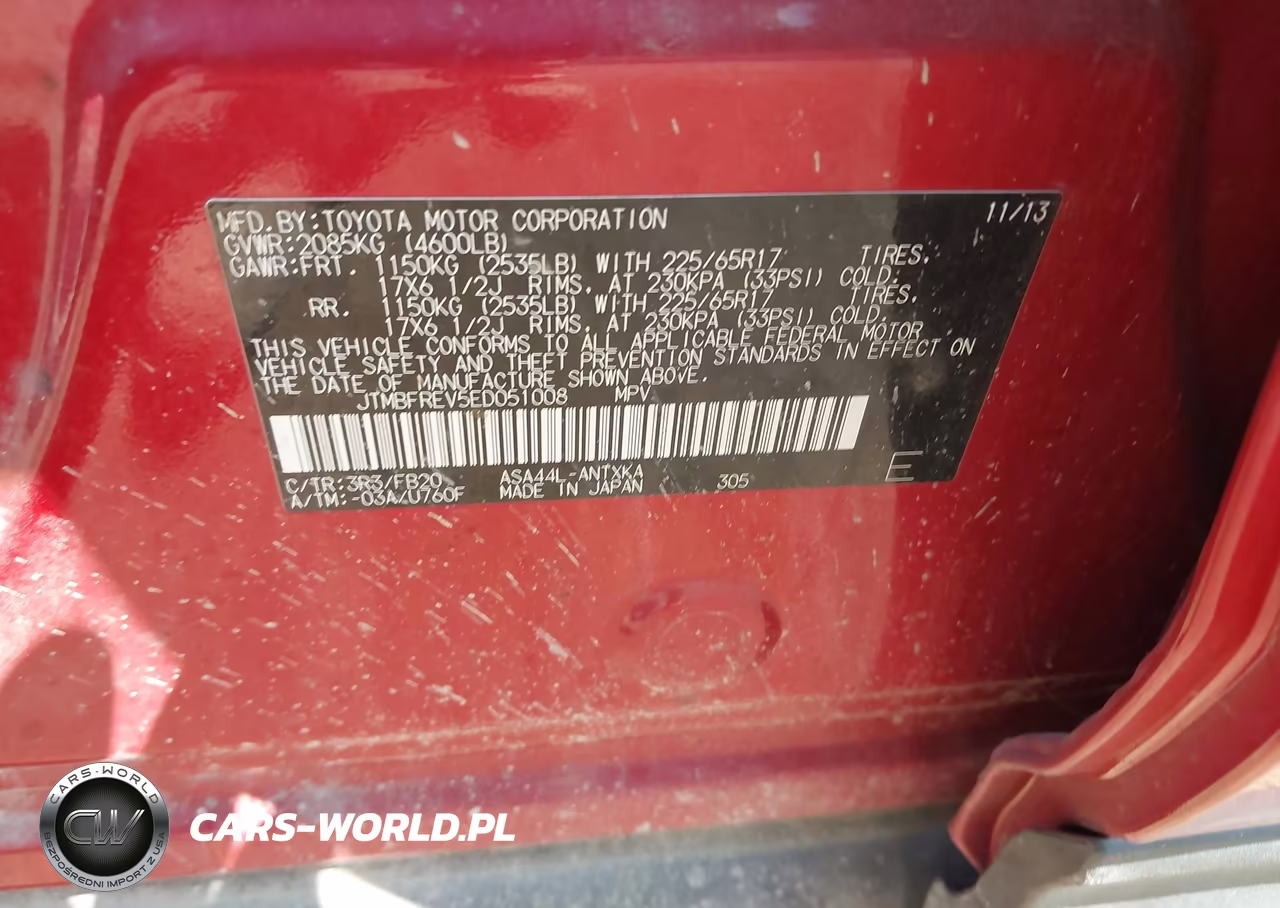 2014 Toyota Rav4 Le VIN:JTMBFREV5ED051008 - 9