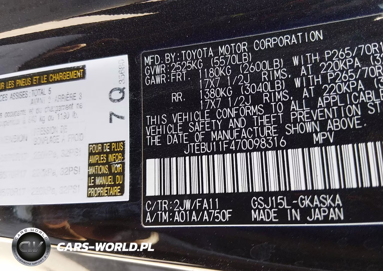 2007 Toyota Fj Cruiser VIN:JTEBU11F470098316 - 9