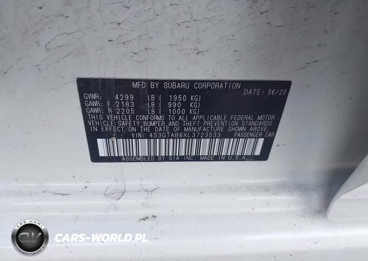 2020 Subaru Impreza 5-Door VIN:4S3GTAB6XL3723533 - 9