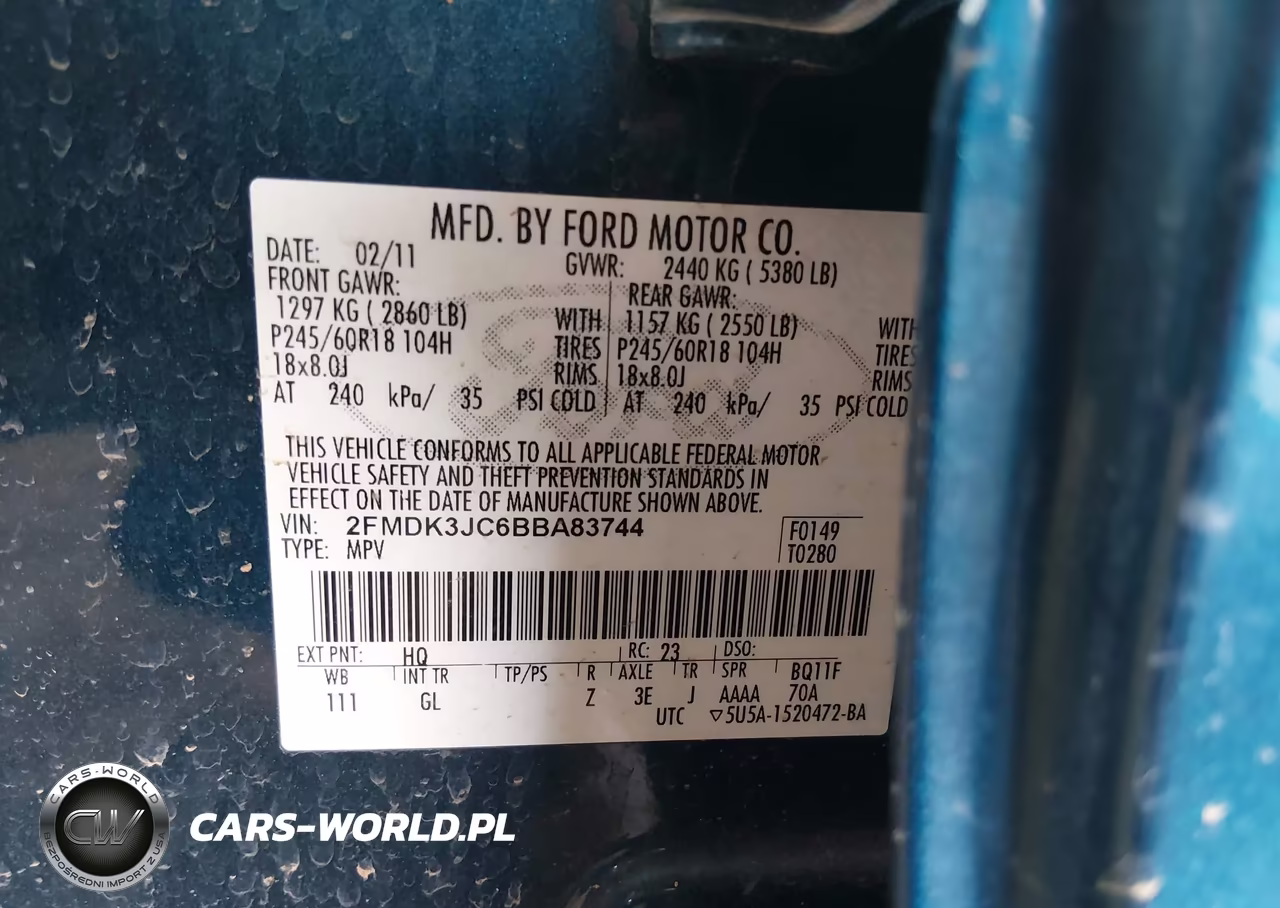 2011 Ford Edge Sel VIN:2FMDK3JC6BBA83744 - 9