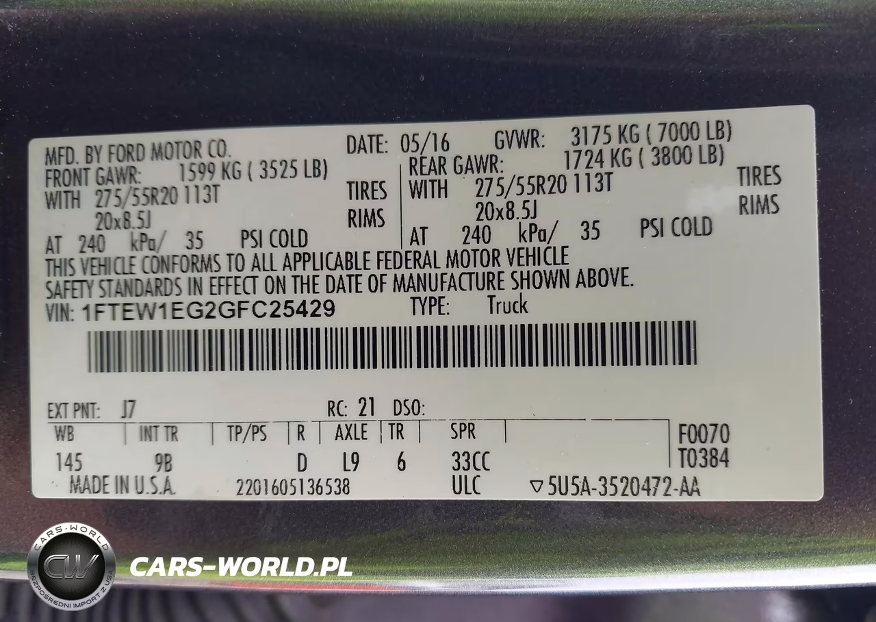 2016 Ford F-150 Platinum VIN:1FTEW1EG2GFC25429 - 9