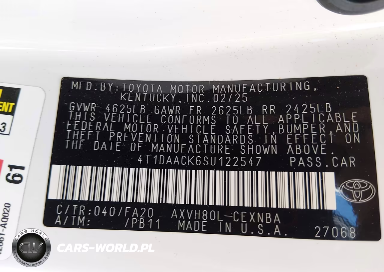 2025 Toyota Camry Le VIN:4T1DAACK6SU122547 - 9