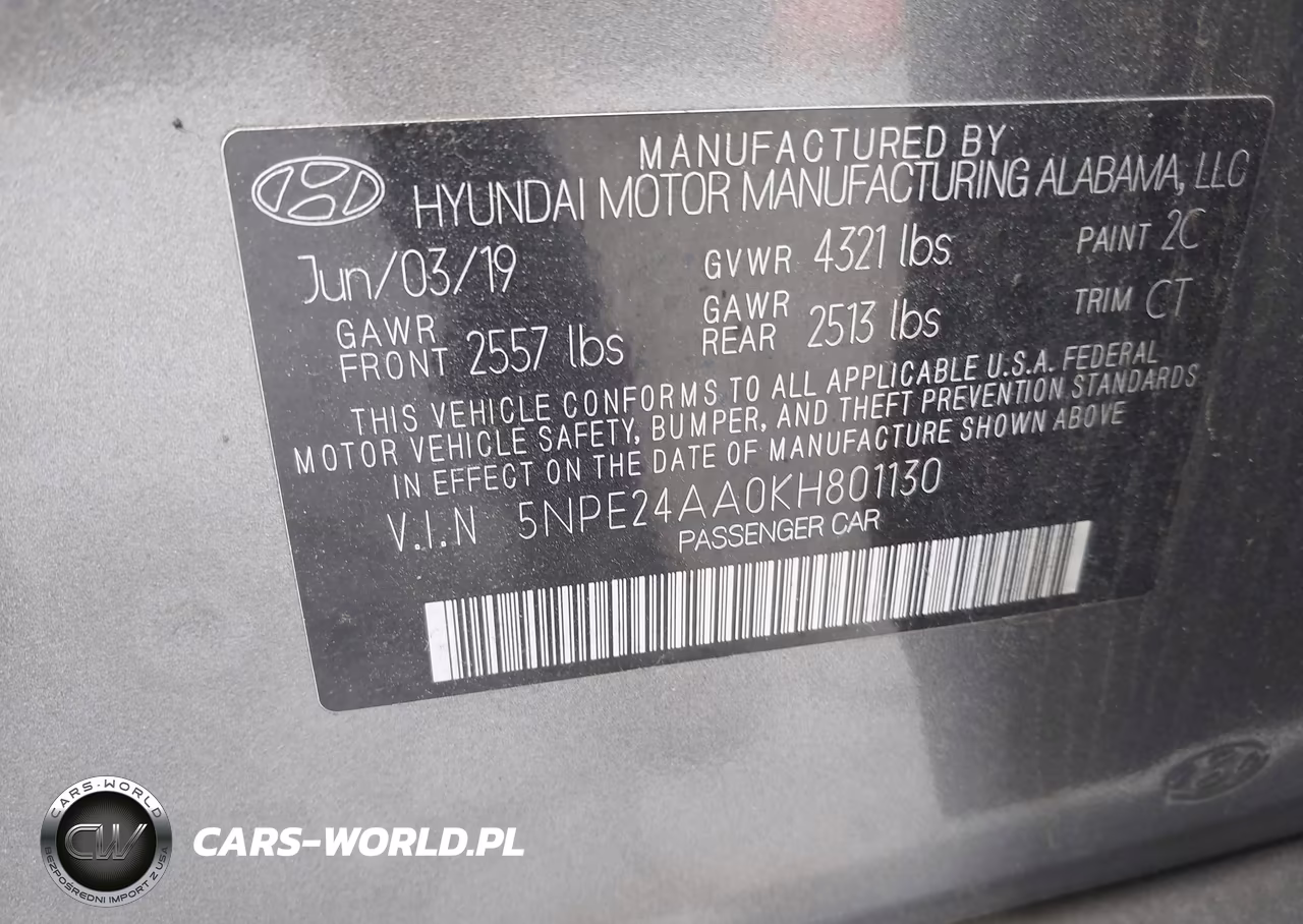 2019 Hyundai Sonata Eco VIN:5NPE24AA0KH801130 - 9