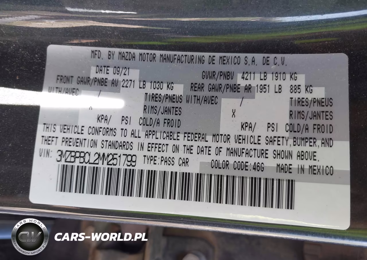 2021 Mazda Mazda3 Preferred VIN:3MZBPBCL2MM251799 - 9
