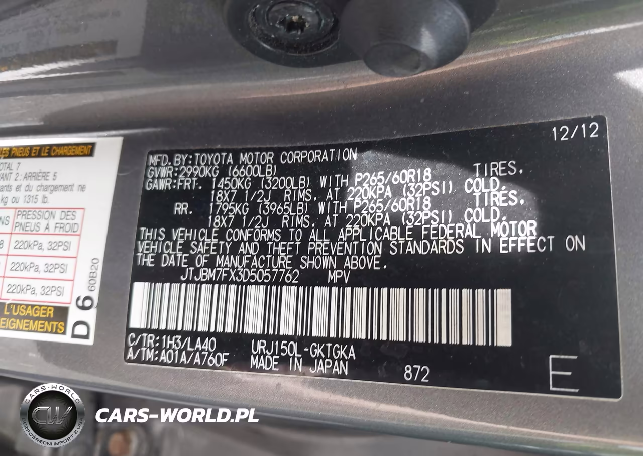 2013 Lexus Gx 460 VIN:JTJBM7FX3D5057762 - 9