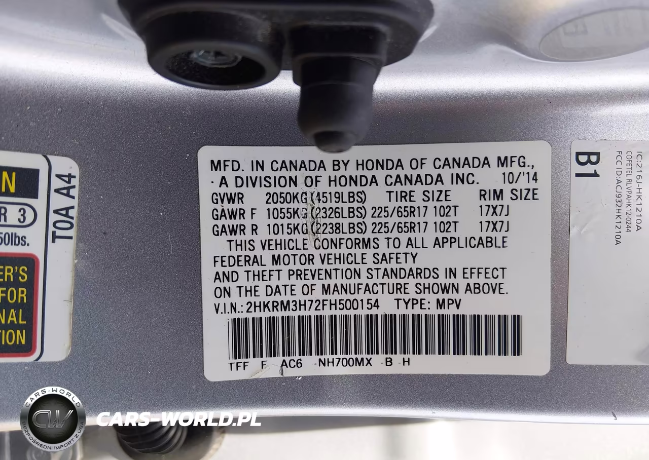 2015 Honda Cr-V Ex-L VIN:2HKRM3H72FH500154 - 9
