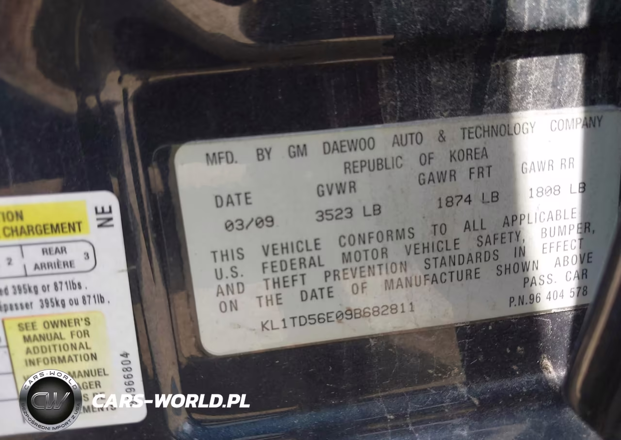 2009 Chevrolet Aveo Lt VIN:KL1TD56E09B682811 - 9
