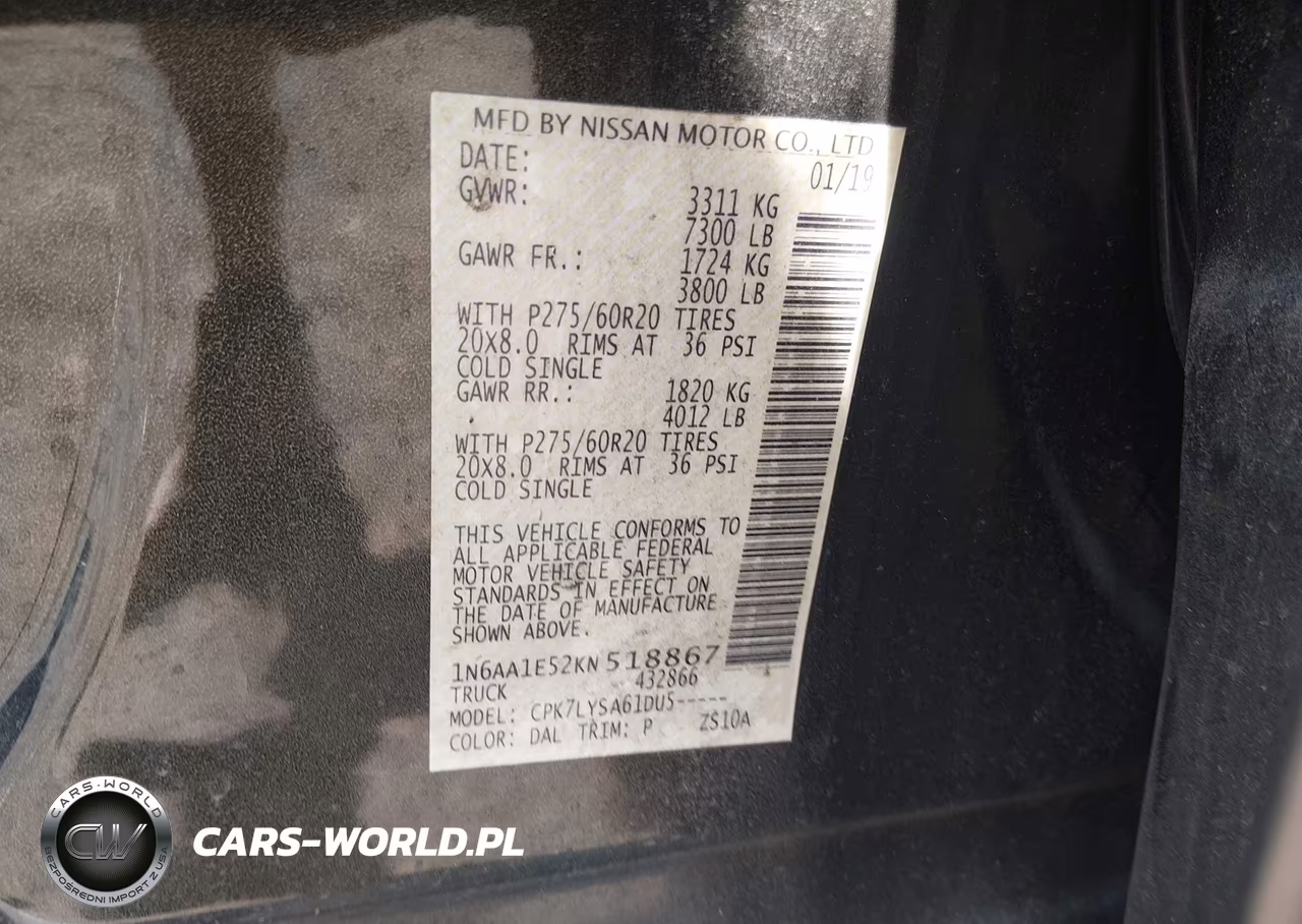 2019 Nissan Titan Platinum Reserve VIN:1N6AA1E52KN518867 - 9