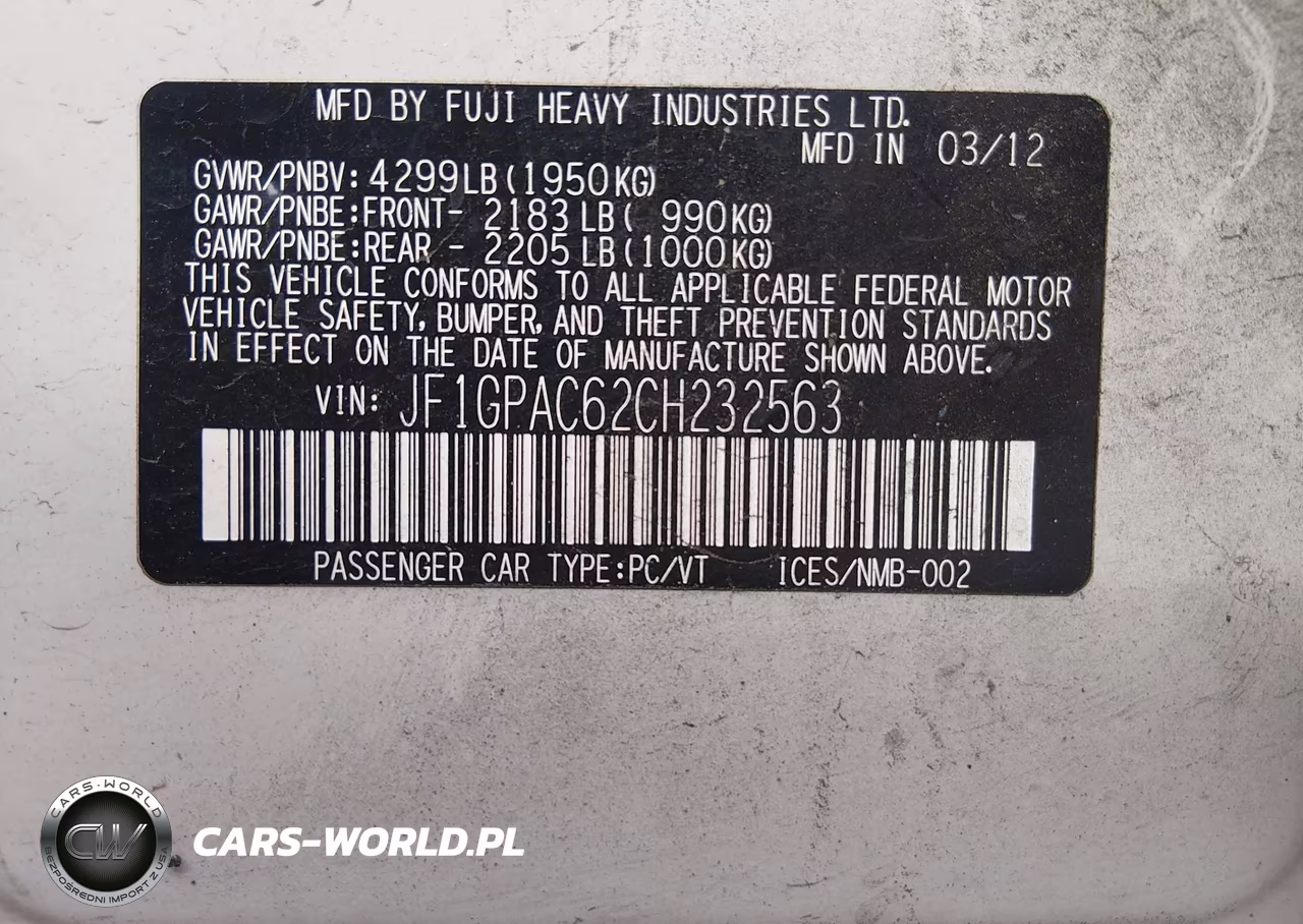 2012 Subaru Impreza 2.0I Premium VIN:JF1GPAC62CH232563 - 9