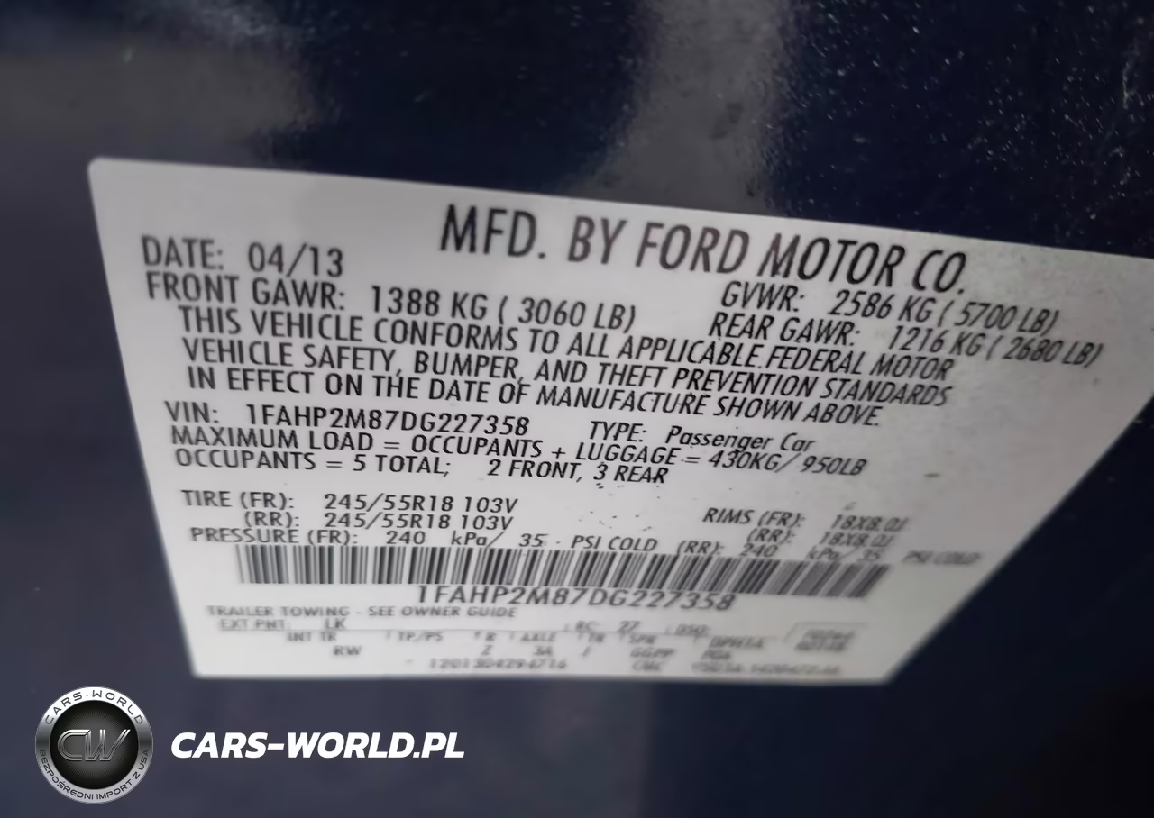 2013 Ford Police Interceptor VIN:1FAHP2M87DG227358 - 9