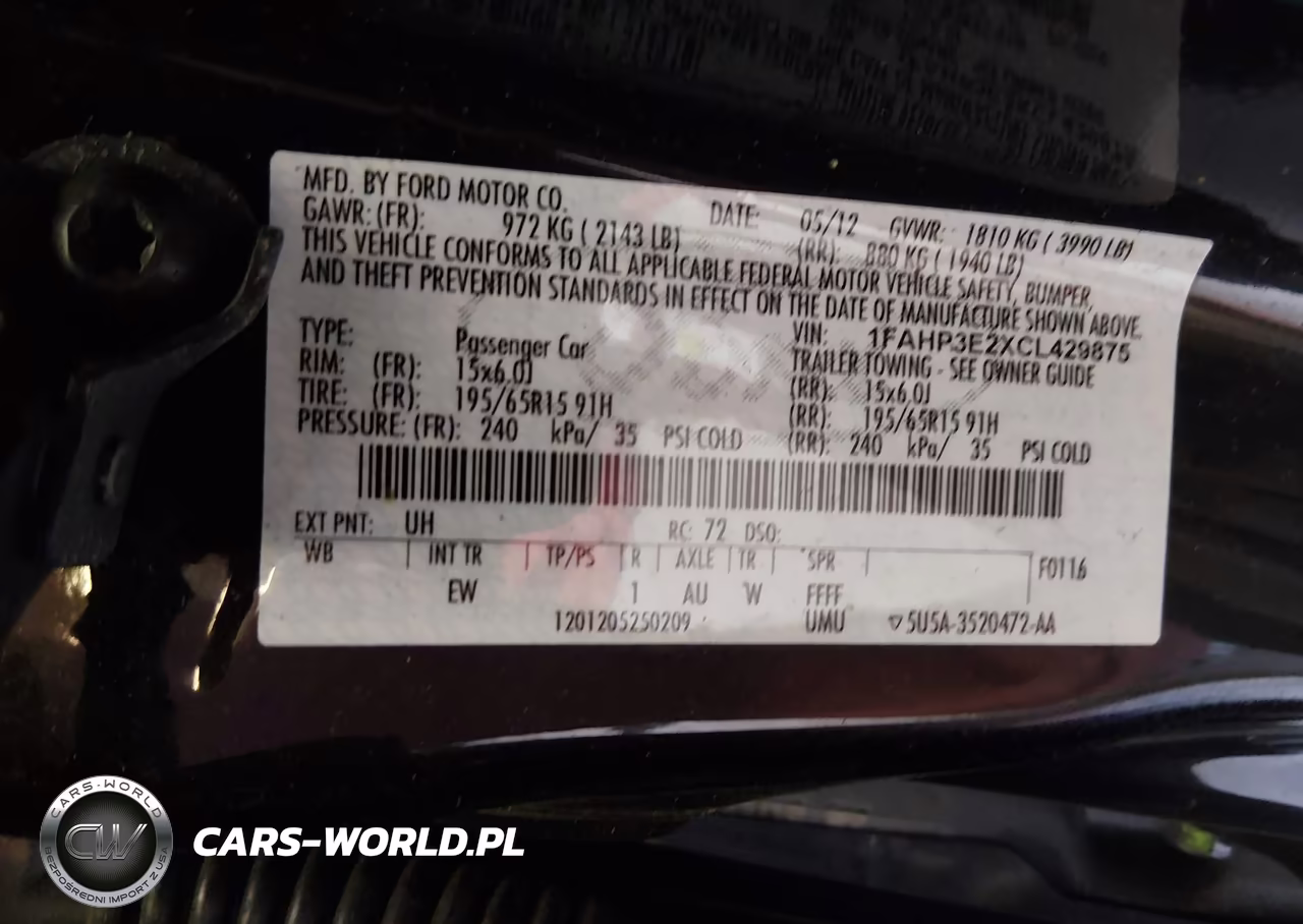 2012 Ford Focus S VIN:1FAHP3E2XCL429875 - 9