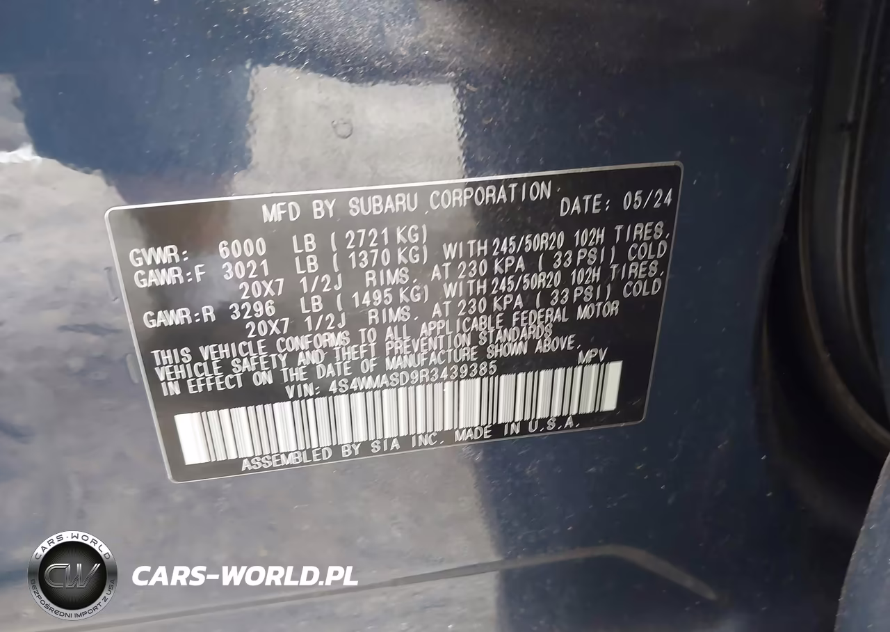 2024 Subaru Ascent Limited 7-Passenger VIN:4S4WMASD9R3439385 - 9