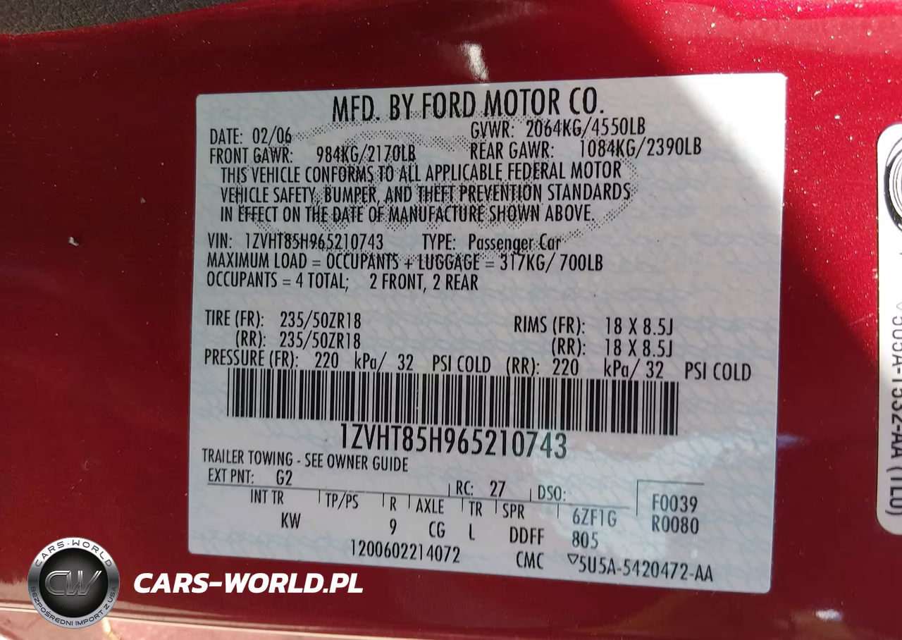 2006 Ford Mustang Gt VIN:1ZVHT85H965210743 - 9