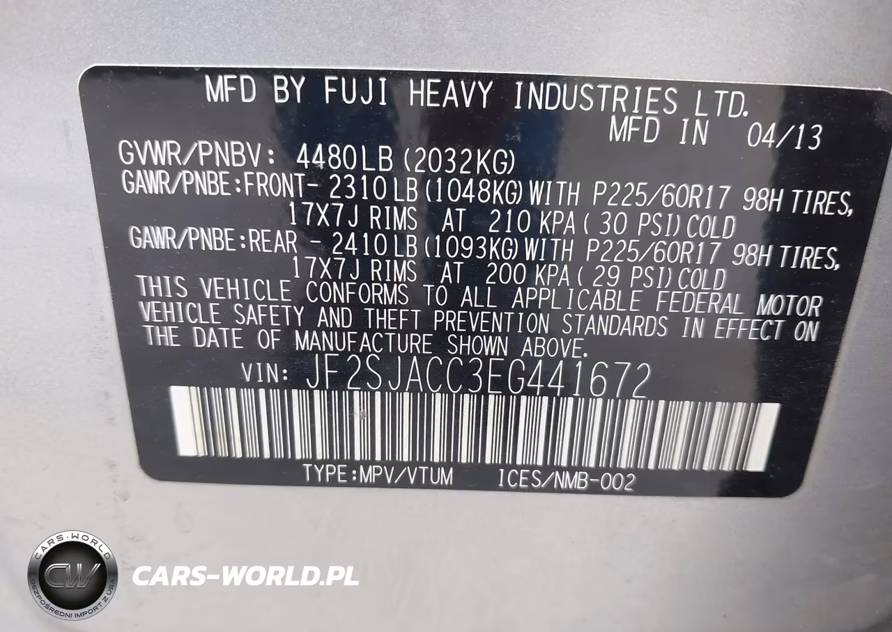 2014 Subaru Forester 2.5I Premium VIN:JF2SJACC3EG441672 - 9