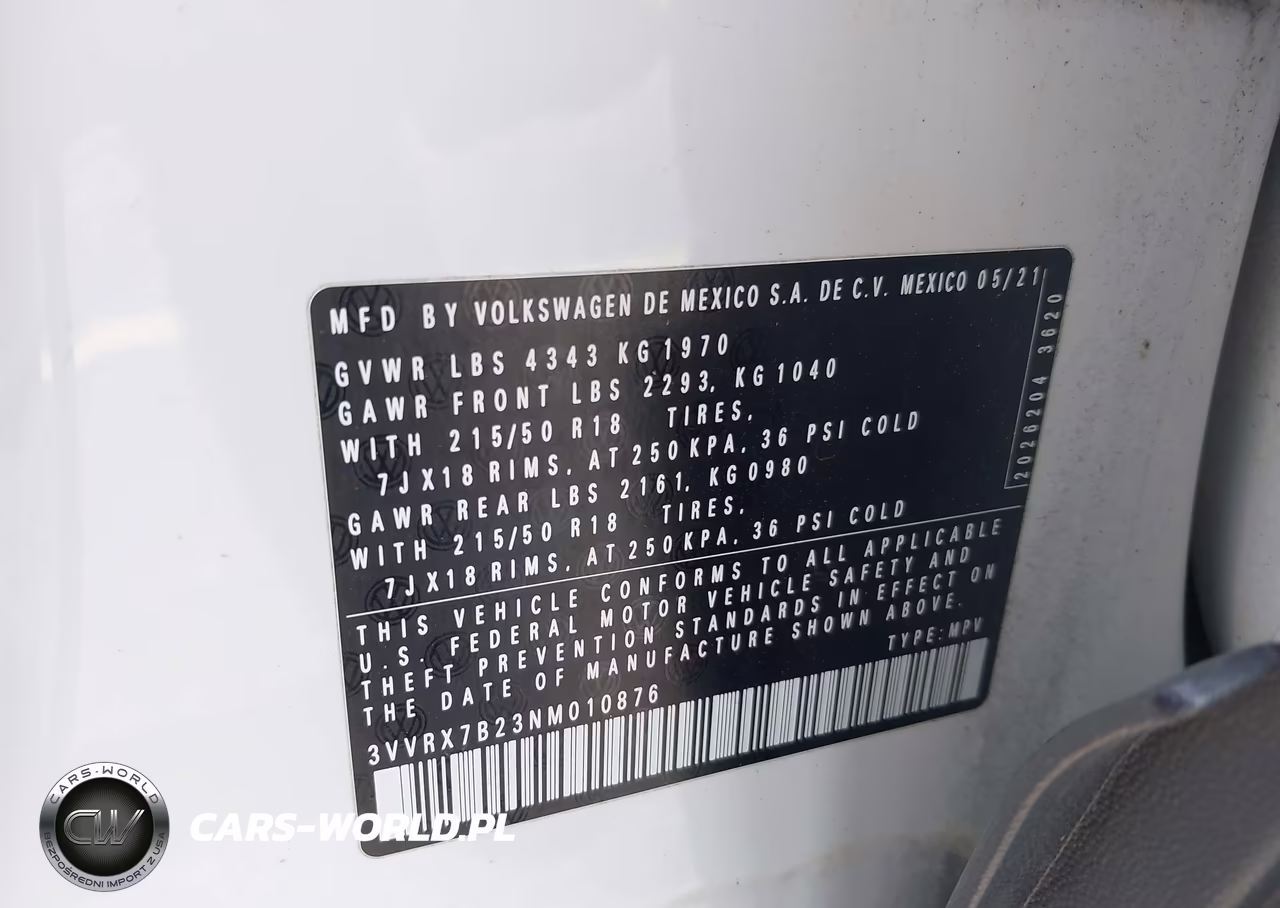 2022 Volkswagen Taos 1.5T Se VIN:3VVRX7B23NM010876 - 9