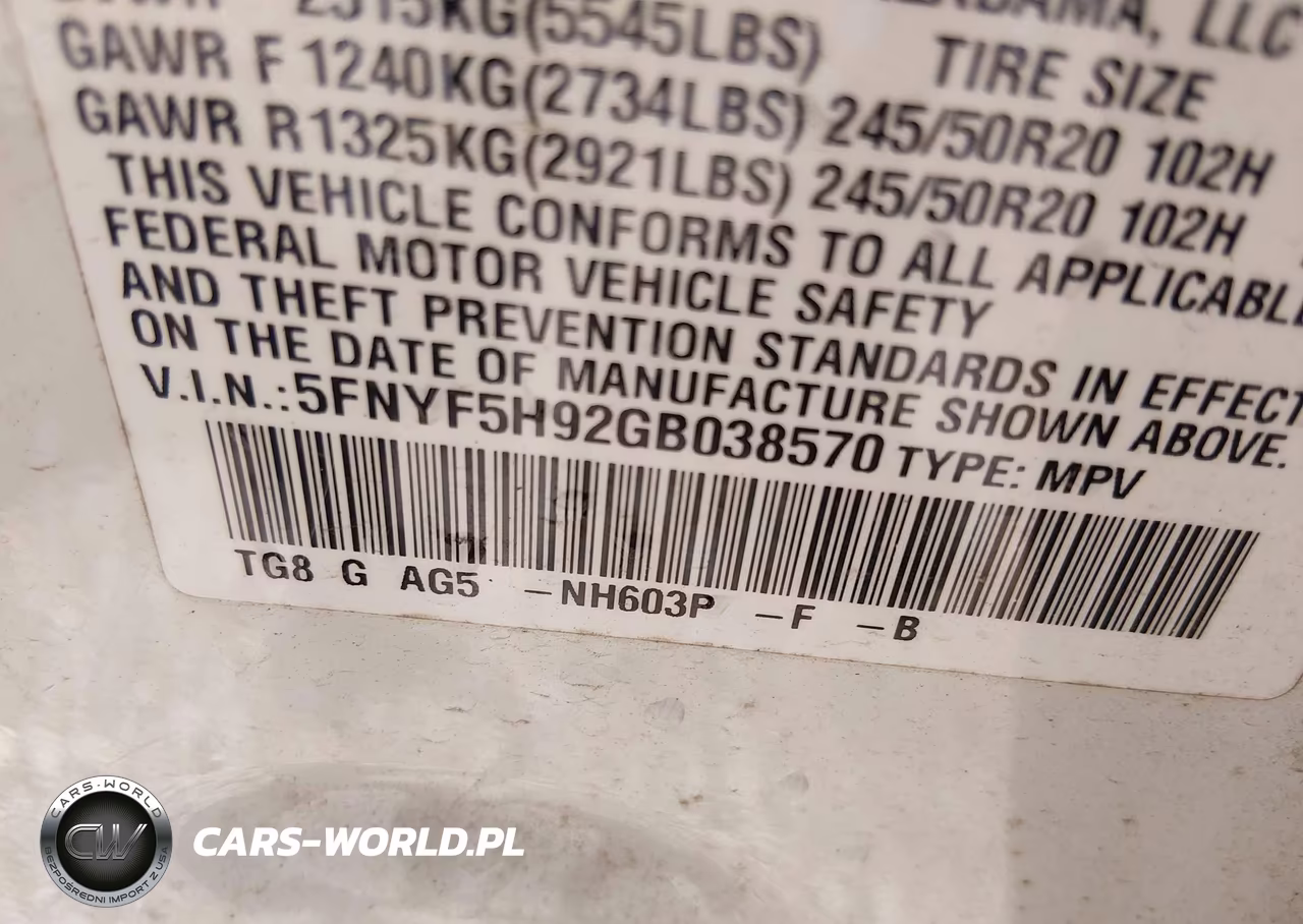 2016 Honda Pilot Touring VIN:5FNYF5H92GB038570 - 9